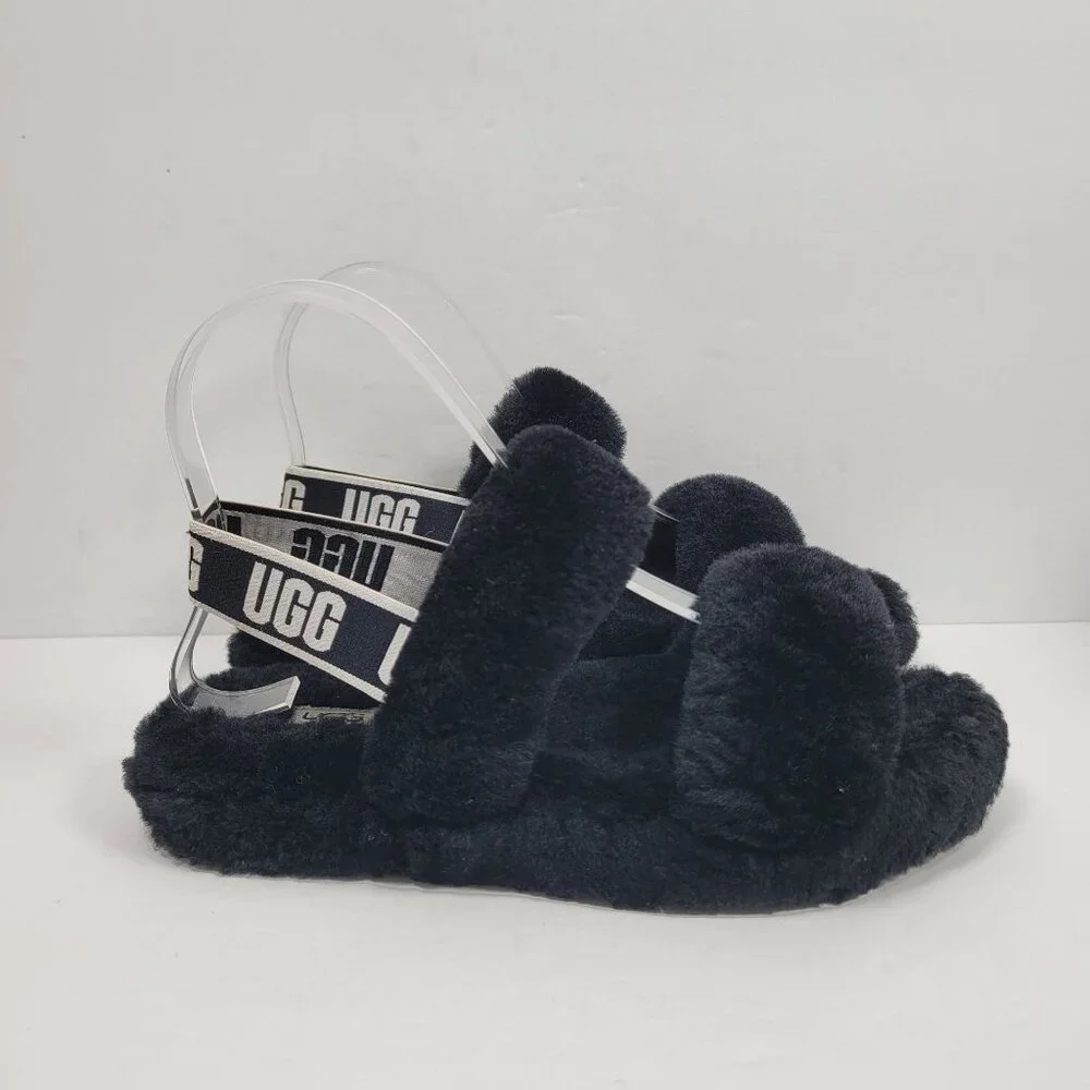 UGG Kid's Black Oh Yeah Slides Slipper S/N1115752K US Size 3